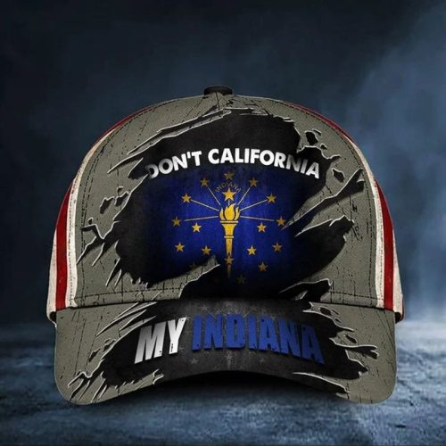 Dont California My Indiana Cap Vintage American Flag Hat Patriotic Indiana Men Bro Gift