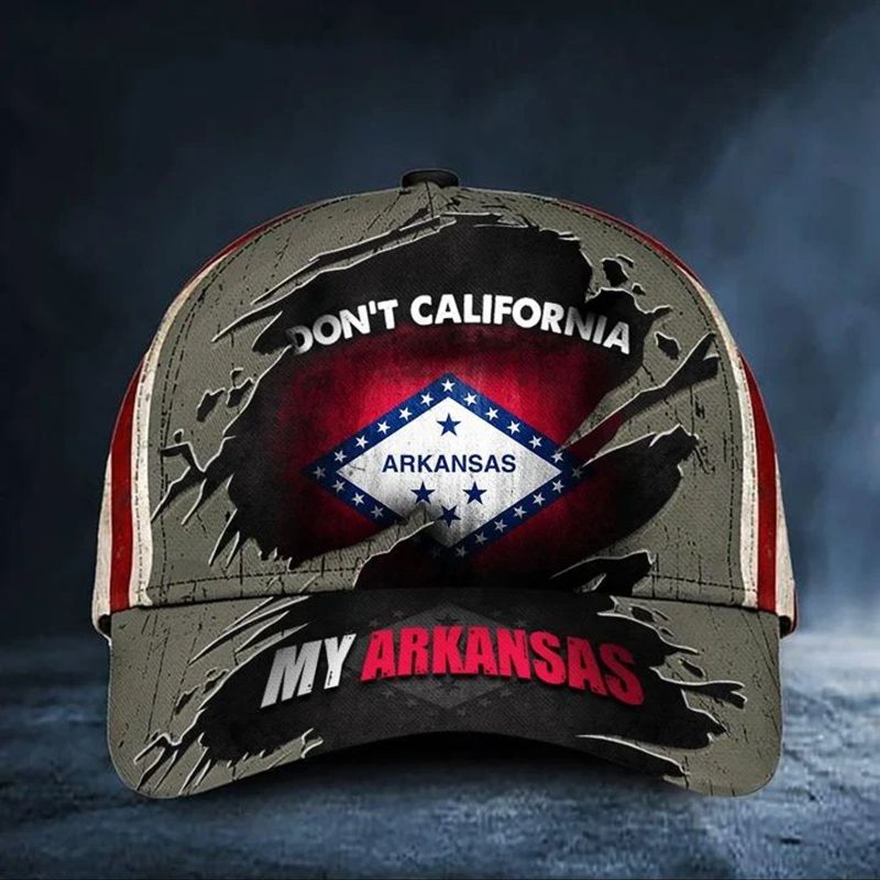 Dont California My Arkansas Hat Vintage American Flag Cap Unique Patriotic