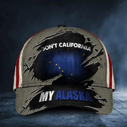 Dont California My Alaska Hat Vintage American Flag Cap Mens Honor Alaska State Merch