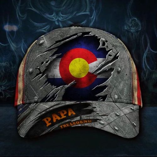 Colorado Papa The Legend 3 D Hat Vintage USA Flag Cap Best Fathers Day Gifts