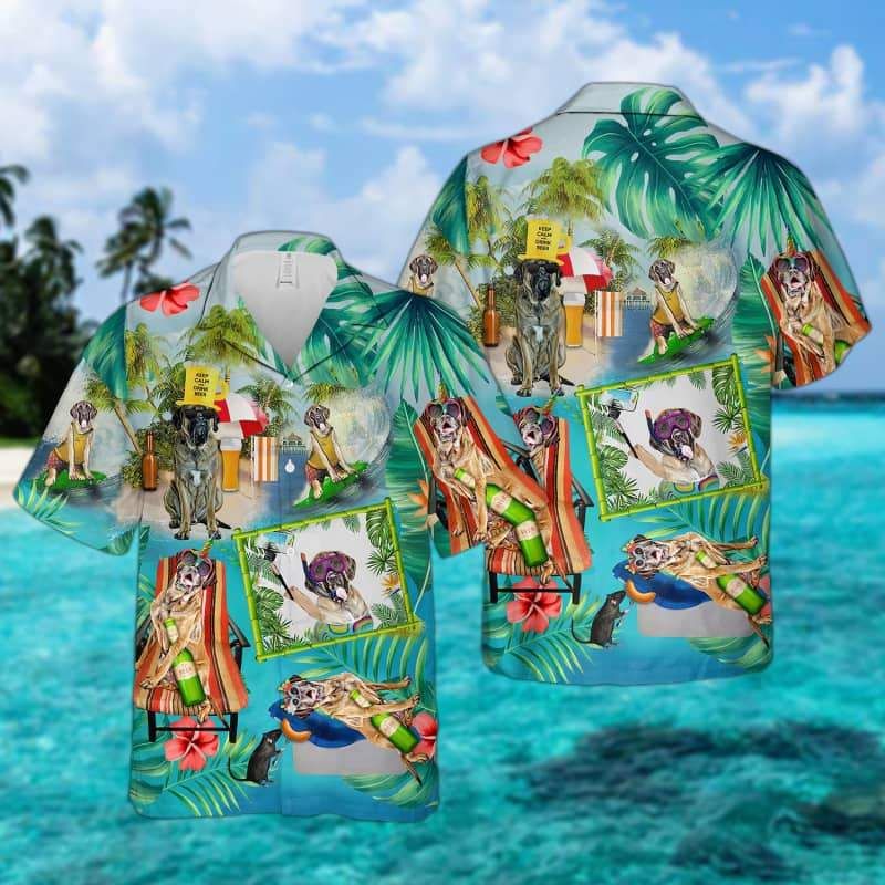 English Mastiff Surfing Hawaiian Shirt