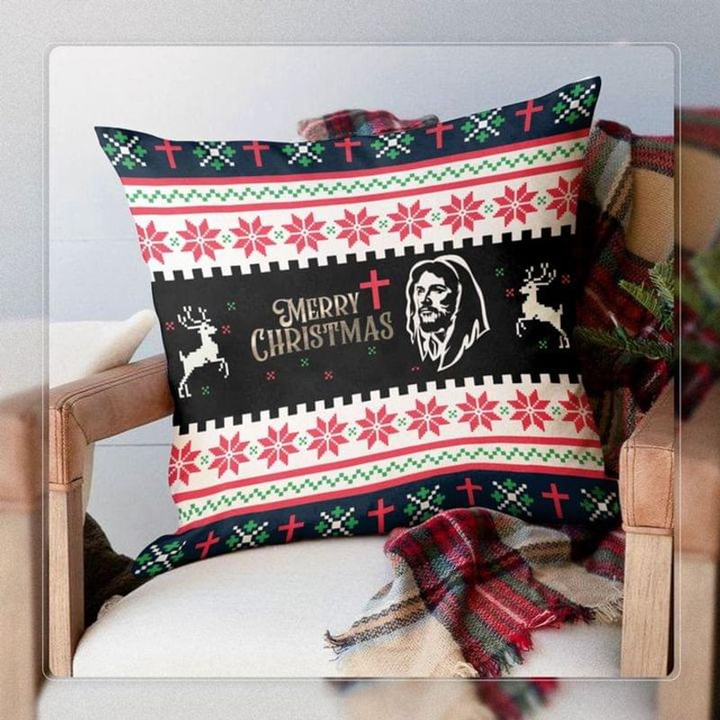 Merry Christmas Jesus Cross Pillowcase