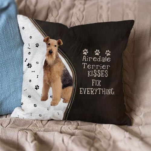 Airedale Terrier Kisses Fix Everything Pillowcase