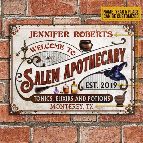 Personalized Witch Salem Apothecary Classic Metal Signs
