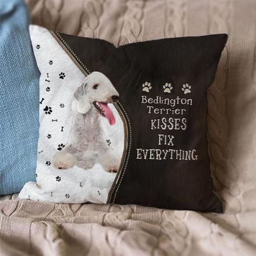 Bedlington Terrier Kisses Fix Everything Pillowcase