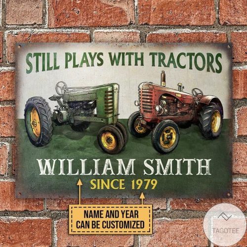 Personalized Tractor Still Plays Customized Classic Metal Signs