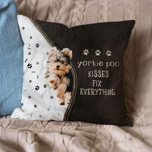 Black And Tan Pomeranian Kisses Fix Everything Pillowcase