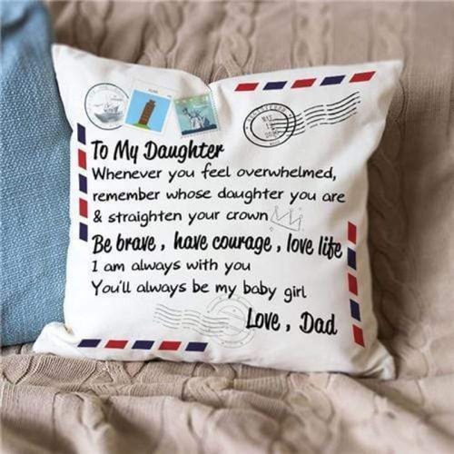 Personalized Dad To Daughter Straighten Your Crown Pillow Case