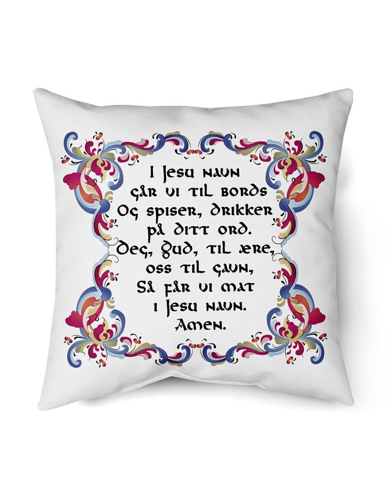 I Jesu Navn Norwegian Prayer Pillow Case
