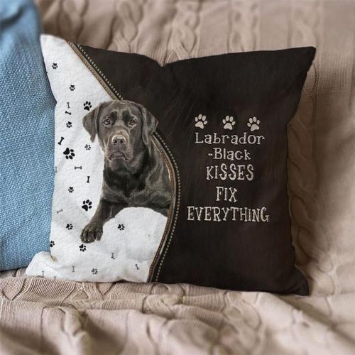Labrador Black Kisses Fix Everything Pillowcase