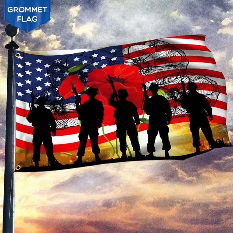 America Veteran Poppy Remembrance Flag