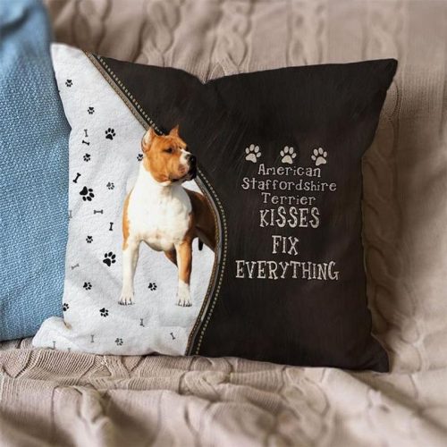 American Staffordshire Terrier Kisses Fix Everything Pillowcase