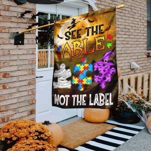 Autism Awareness See The Able Not The Label Halloween Flag