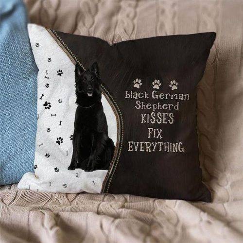 Black German Shepherd Kisses Fix Everything Pillowcase
