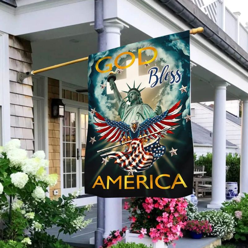 Jesus God Bless America Flag Jesus God Bless America Flag