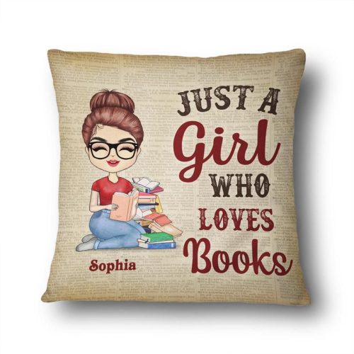 Personalized Just A Girl Who Loves Book Pillow Case
