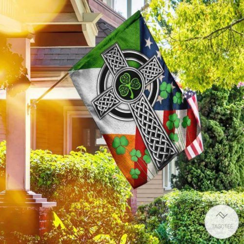 Irish Celtic Knot Cross Garden Flag