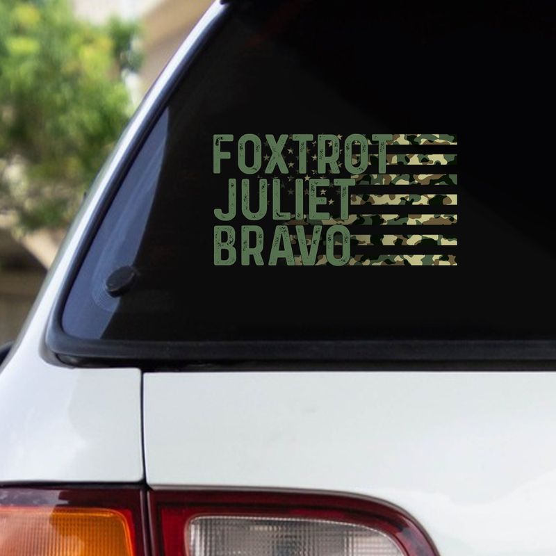 Foxtrot Juliet Bravo Lets Go Brandon Car Decal