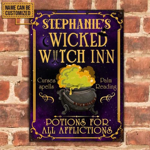 Personalized Witch Inn Potions For All Affliction Classic Metal Signs