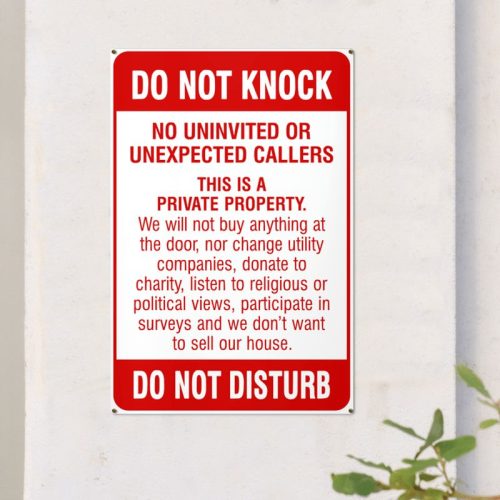 Do Not Knock Do Not Disturb Metal Signs