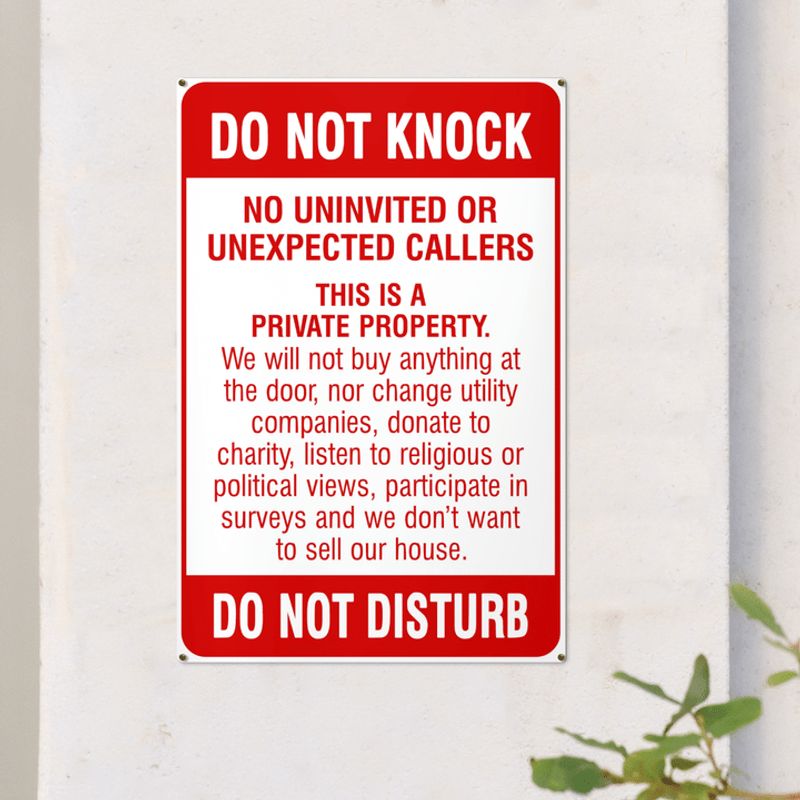 Do Not Knock Do Not Disturb Metal Signs