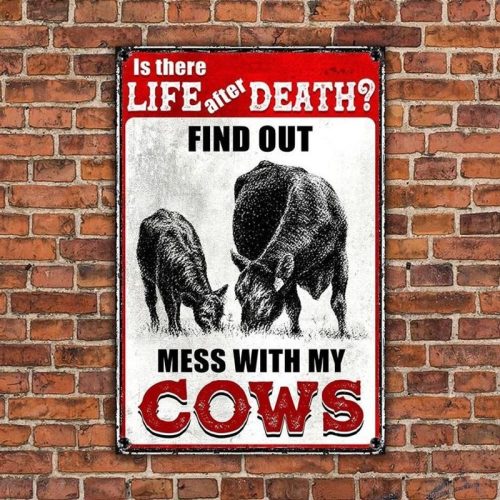 Black Angus Lovers Is There Life After Death Funny Warning Metal Sign