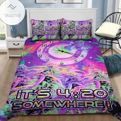 It's 420 Somewhere Colorful Leaf Bedding Set  - Bedding Set