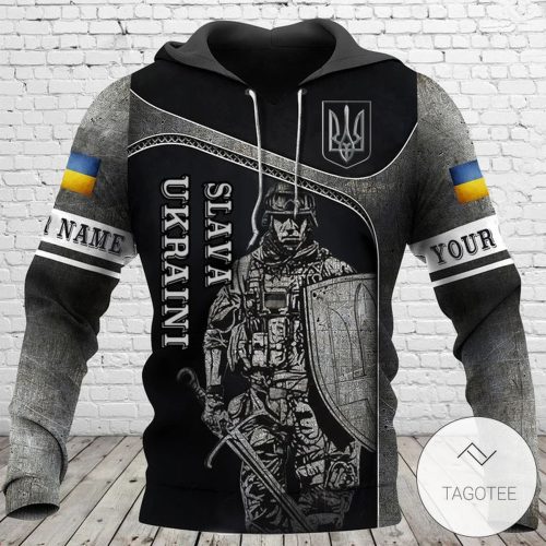 Personalized Slava Ukraini Ukrainian Soldier Pride Hoodie