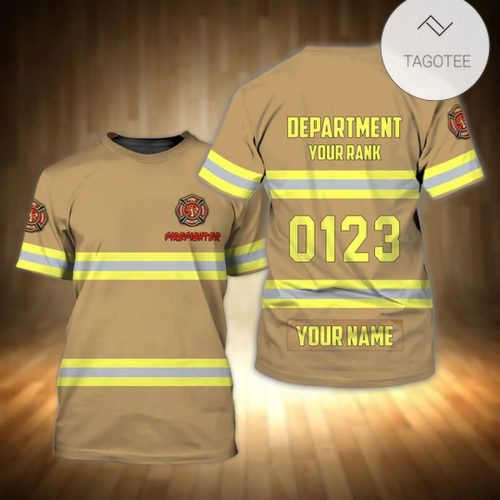 Personalized Name And Rank Firefighter Department Shirt