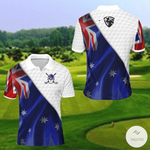 Australia Flag Golf 3D Polo Shirt