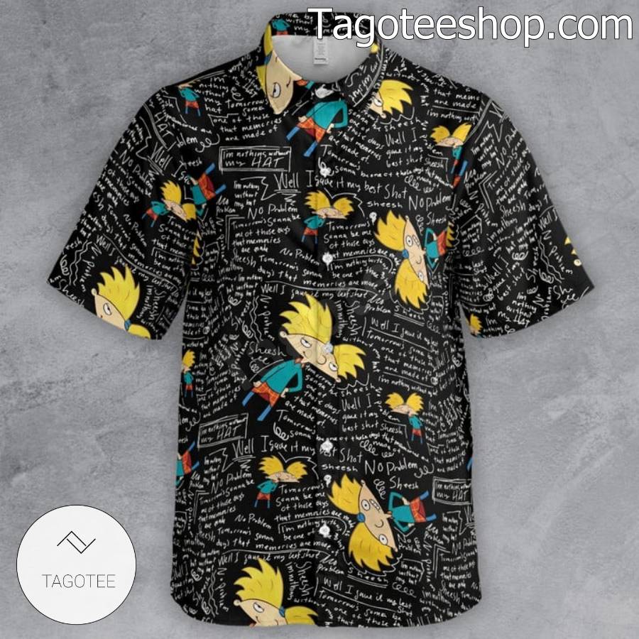 Hey Arnold Chalkboard Hawaiian Shirt b