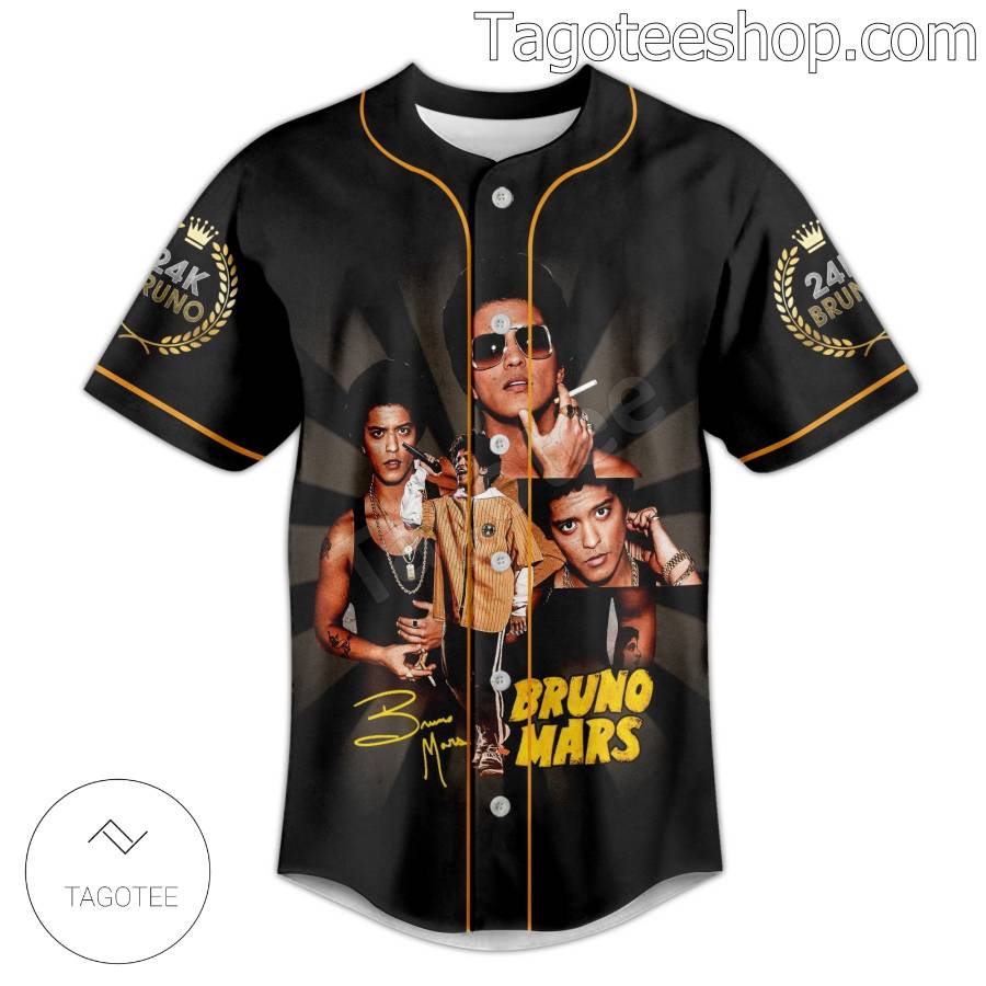 24k Music Bruno Mars World Tour 2023 Baseball Button Down Shirts a