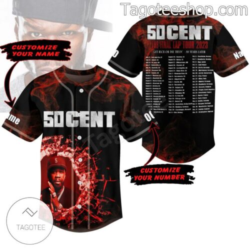 50 Cent The Final Lap Tour 2023 Baseball Button Down Shirts