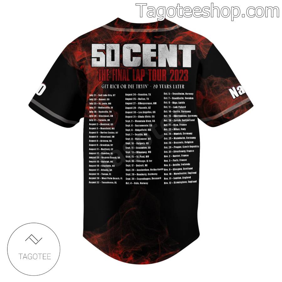 50 Cent The Final Lap Tour 2023 Baseball Button Down Shirts b
