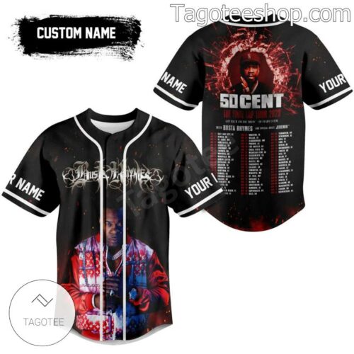 50 Cent The Final Lap Tour 2023 With Busta Rhymes Baseball Button Down Shirts
