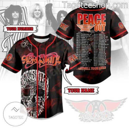 Aerosmith Peace Out Farewell Tour 2023 Baseball Button Down Shirts