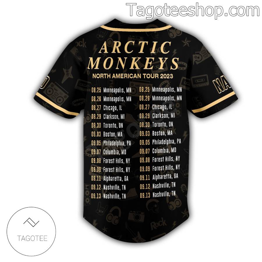 Arctic Monkeys Rock North American Tour 2023 Baseball Button Down Shirts b