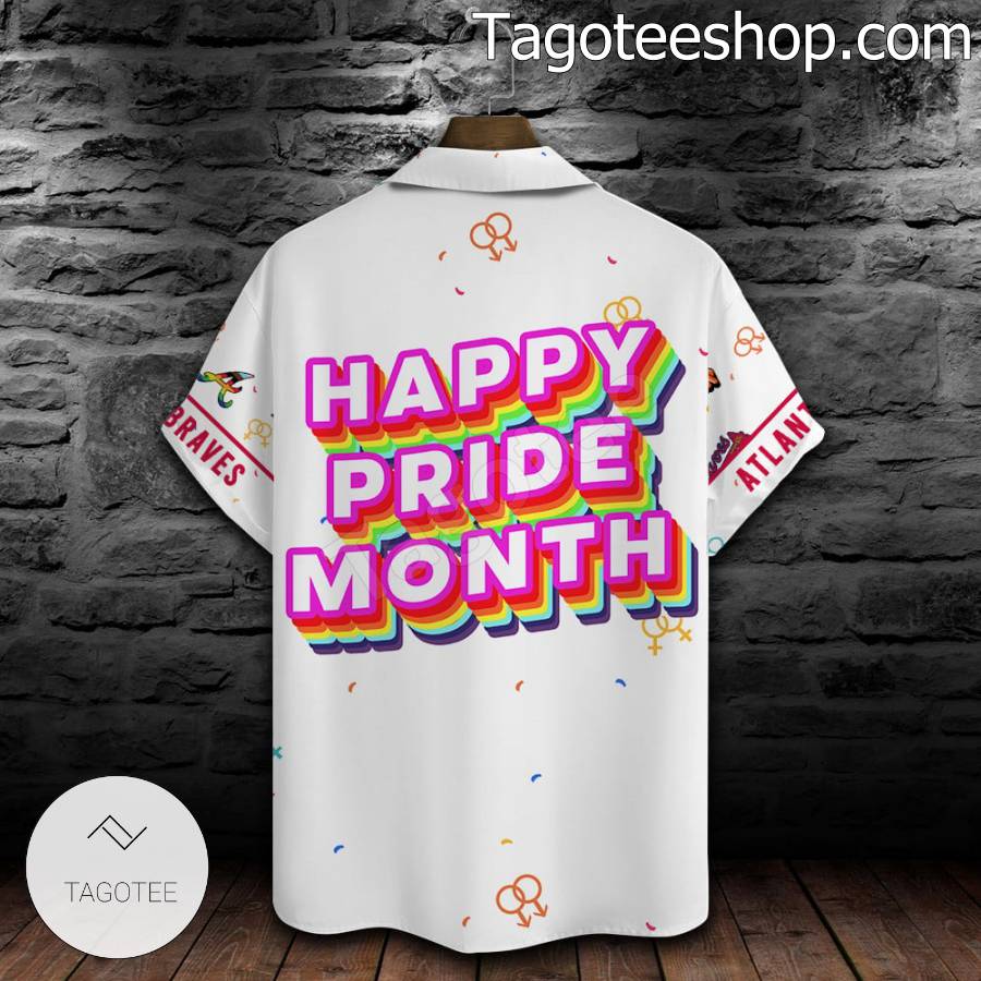 Atlanta Braves MLB Pride LGBTQ+ Short Sleeve Shirt b