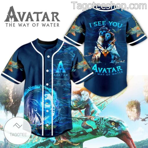 Avatar I See You Avatar The Way Of Water Baseball Button Down Shirts