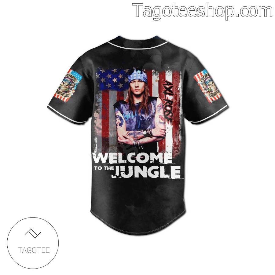 Axl Rose Welcome To The Jungle Baseball Button Down Shirts b