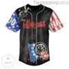 Blink-182 Skeleton My Friends Say I Should Act My Age What's My Age Again American Flag Personalized Baseball Button Down Shirts a