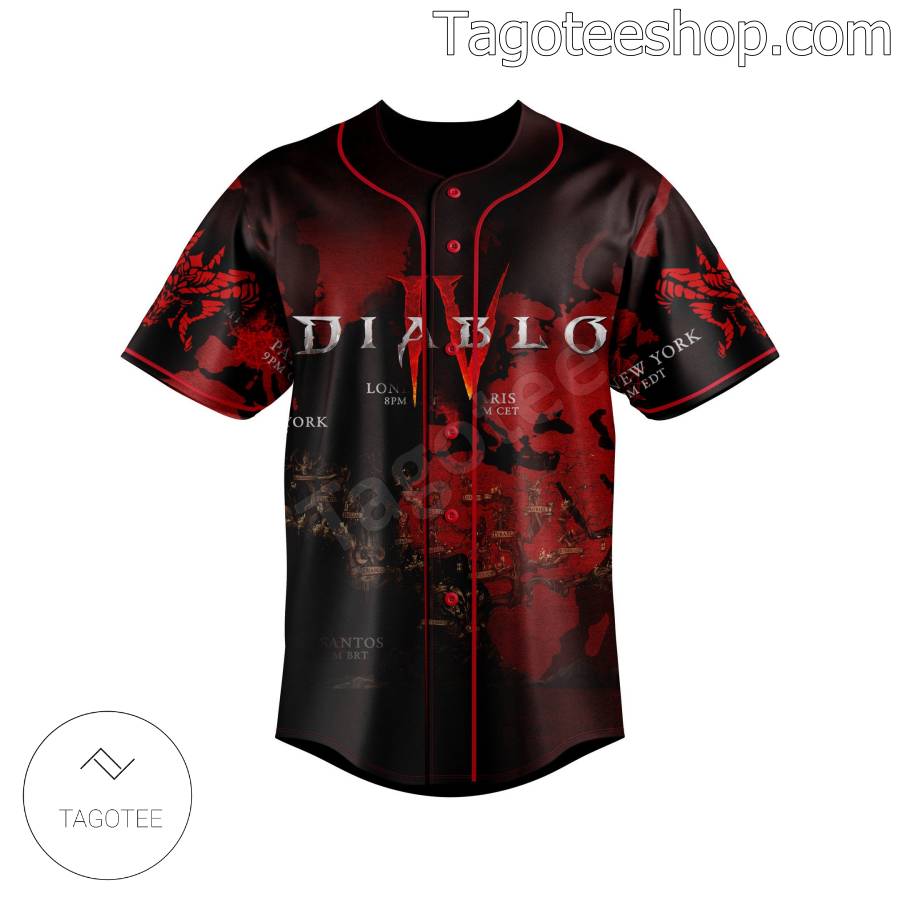 Diablo Video Game Baseball Button Down Shirts a