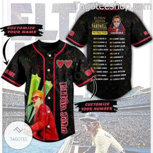 Elton John Farewell Yellow Brick Road The Final Tour Baseball Button Down Shirts