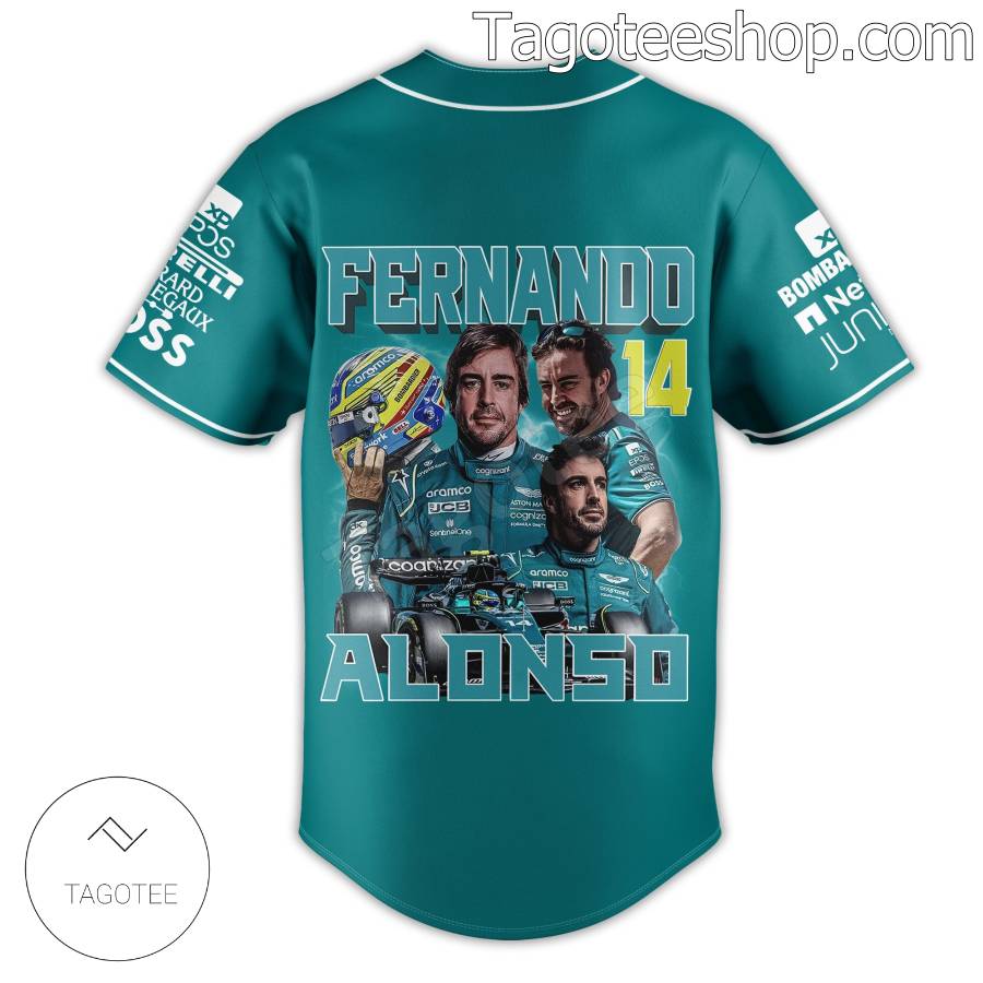 Fernando Alonso 14 Car Racer Baseball Jersey c