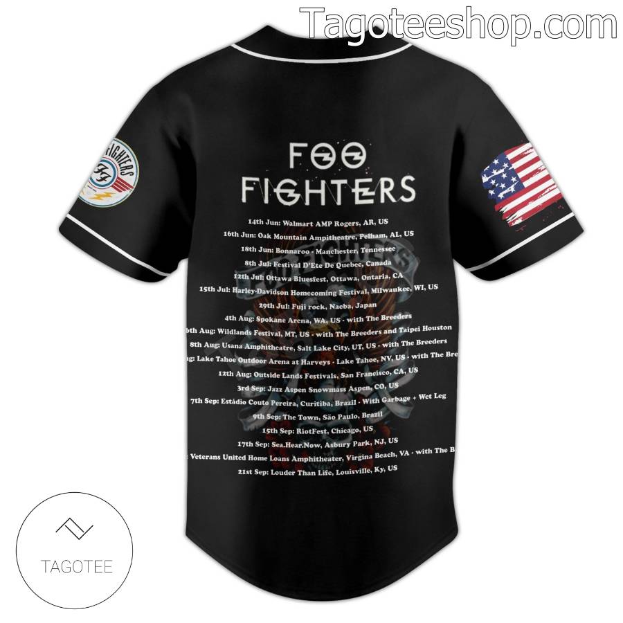 Foo Fighters Band Tour Baseball Button Down Shirts c