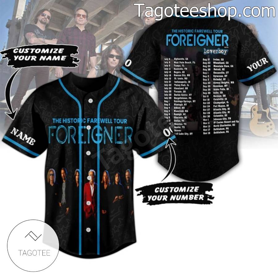 Foreigner The Historic Farewell Tour Baseball Button Down Shirts