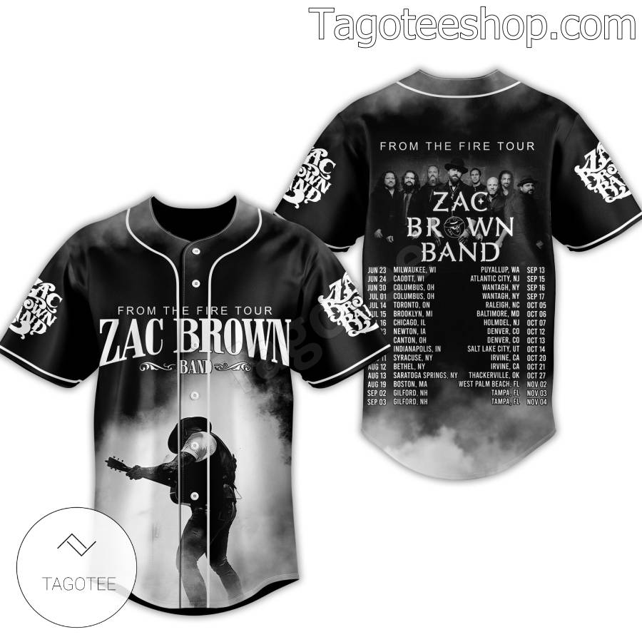 From The Fire Tour Zac Brown Band Baseball Jersey a