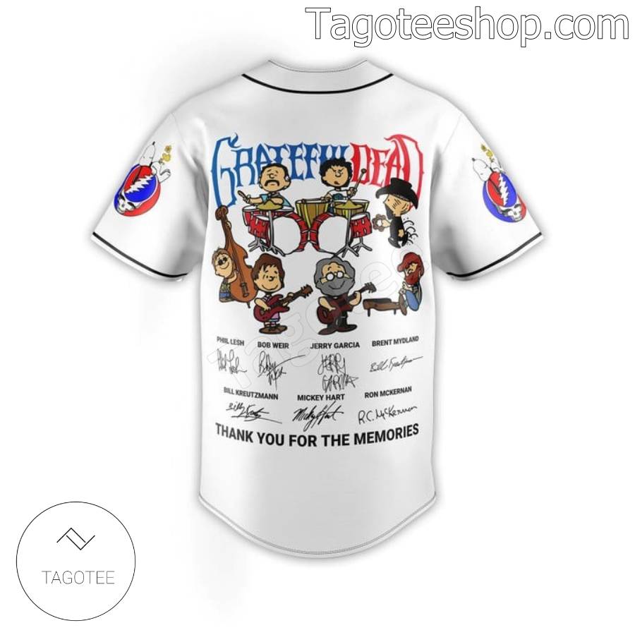Grateful Dead Thank You For The Memories Sigantures Personalized Baseball Jersey c