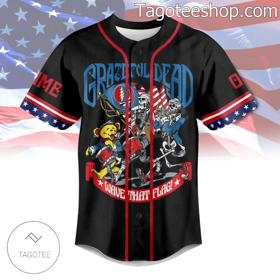 Grateful Dead Wave That Flag Wave It Wide And High Personalized Baseball Button Down Shirts a