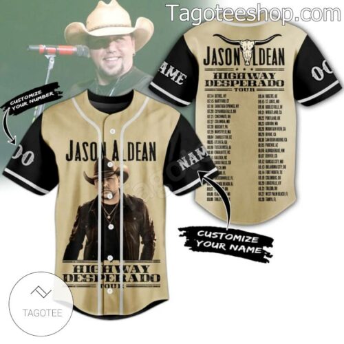 Jason Aldean Highway Desperado Tour Baseball Button Down Shirts